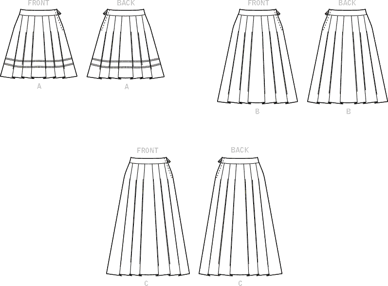McCall's Pattern M8248 Misses Skirts 8248 Line Art From Patternsandplains.com
