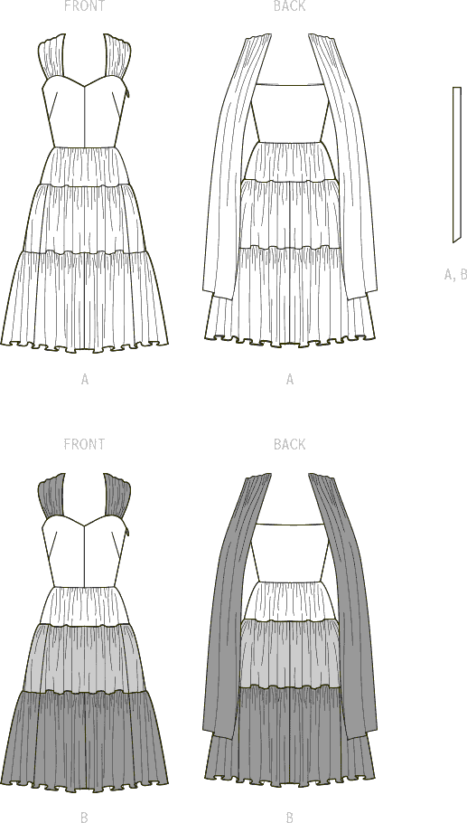 McCall's Pattern M8280 Misses Dresses 8280 Line Art From Patternsandplains.com