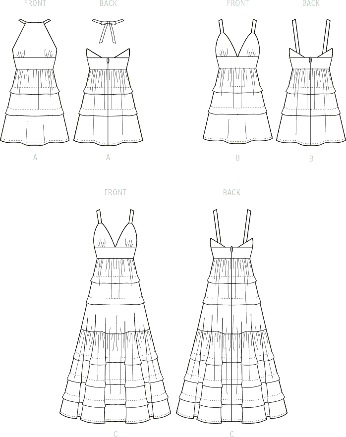 McCall's Pattern M8322 Misses Dresses 8322 Line Art From Patternsandplains.com