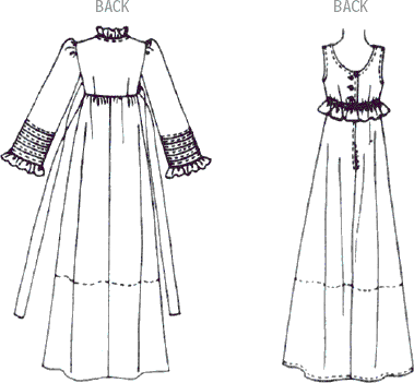 McCall's Pattern M8430 Misses Robe and Nightgown 8430 Line Art From Patternsandplains.com