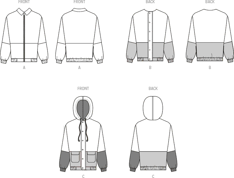 McCall's Pattern M8440 Unisex Jacket 8440 Line Art From Patternsandplains.com