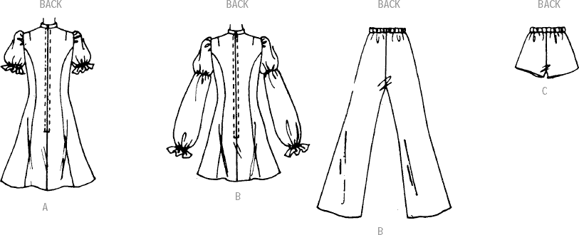 McCall's Pattern M8465 Misses Dress Tunic Pants and Panties 8465 Line Art From Patternsandplains.com