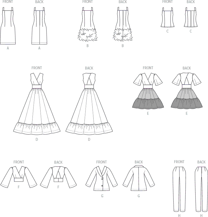 McCall's Pattern M8495 11 1 2 Fashion Doll Clothes 8495 Line Art From Patternsandplains.com