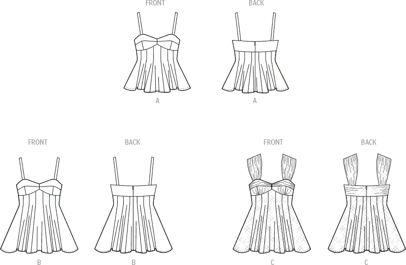 McCall's Pattern M8509 Misses Tops 8509 Line Art From Patternsandplains.com