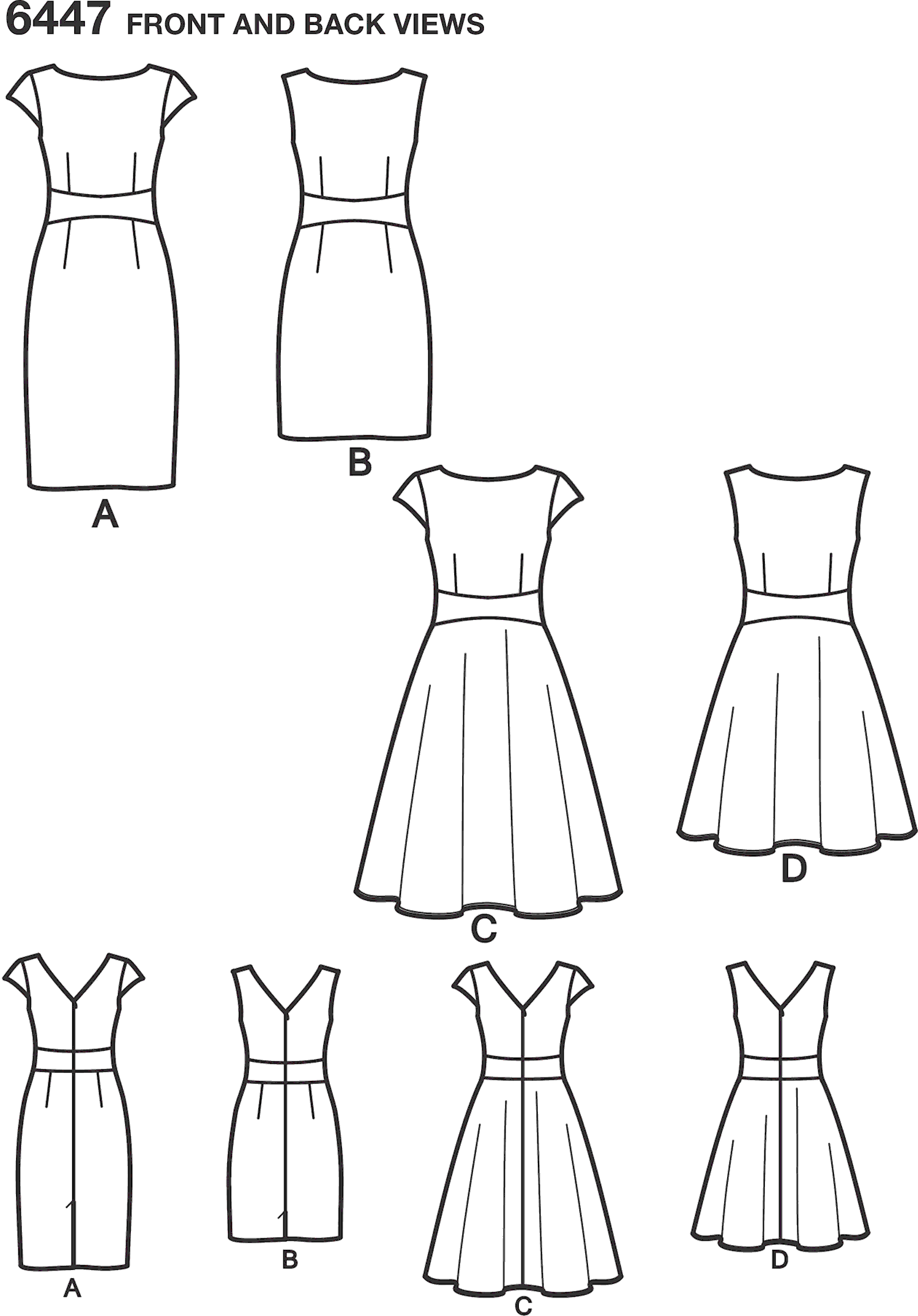 New Look Pattern 6447 Misses Dresses Line Art From Patternsandplains.com