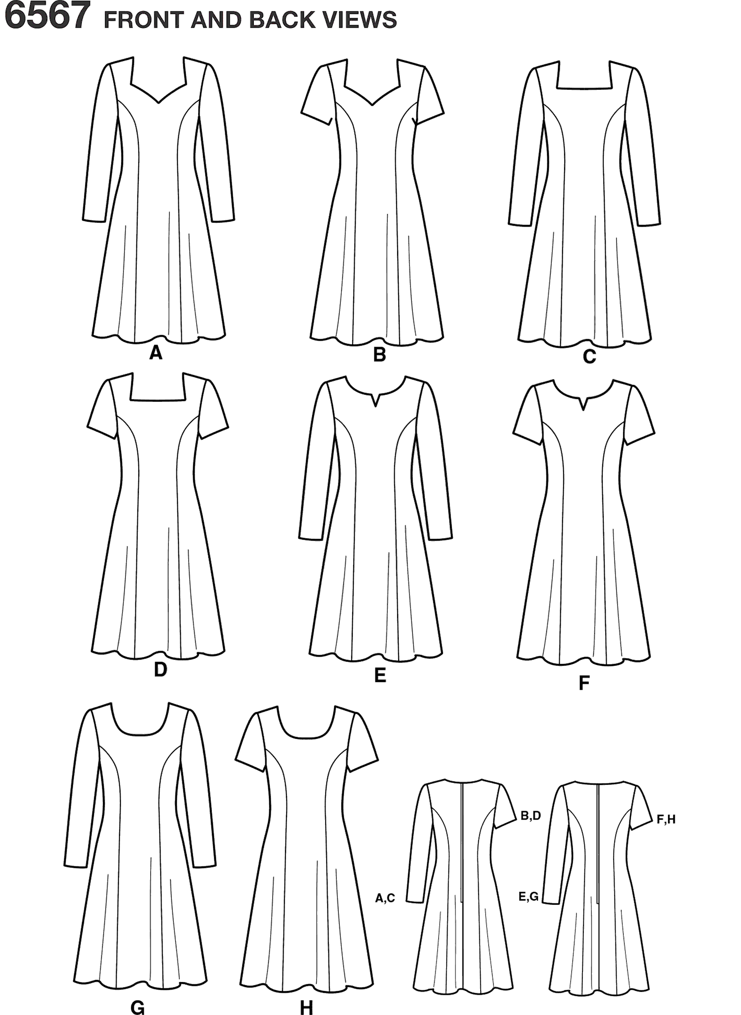 New Look Pattern 6567 Misses Dresses Line Art From Patternsandplains.com