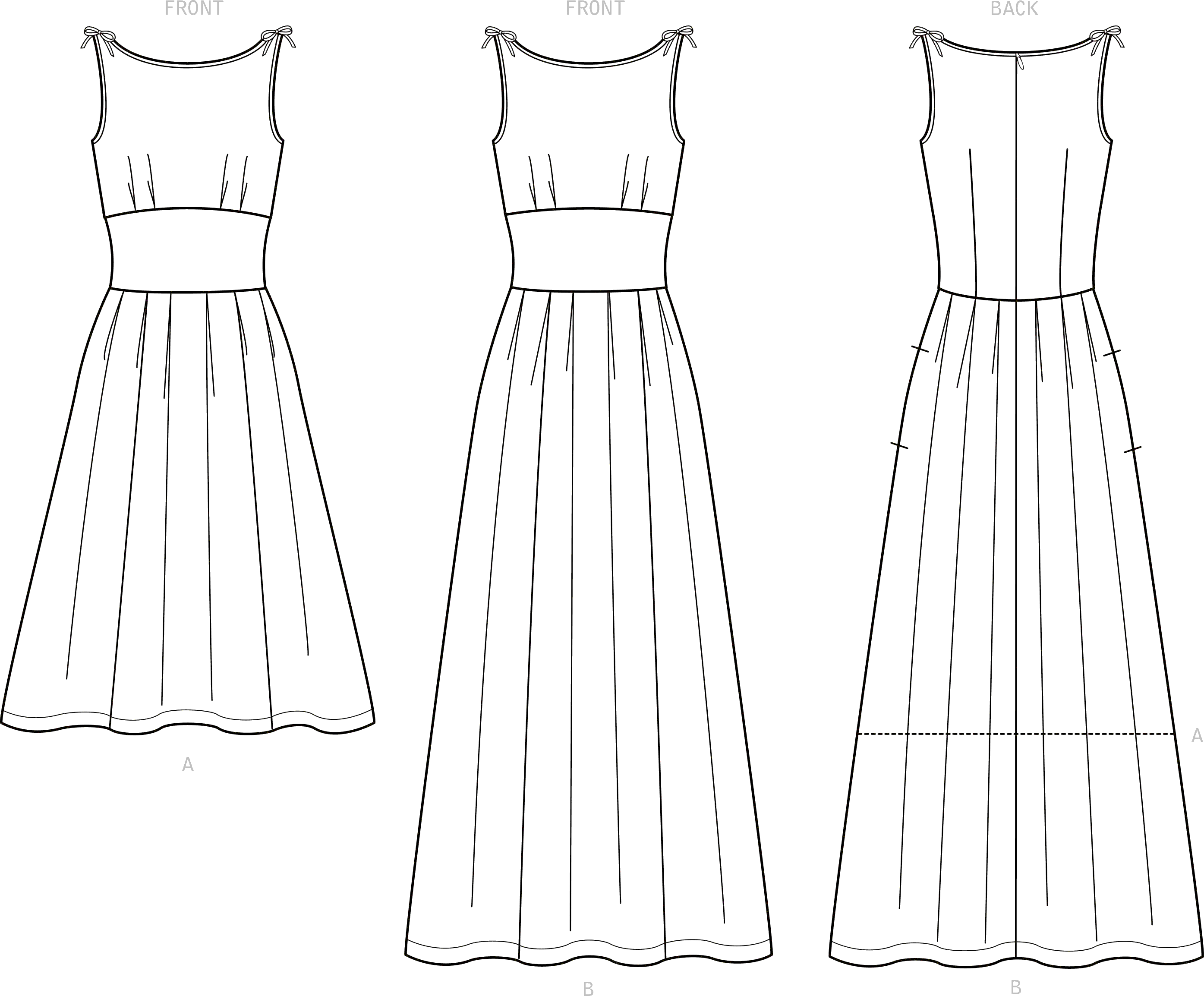 New Look Sewing Pattern N6665 Misses Dress 6665 Line Art From Patternsandplains.com