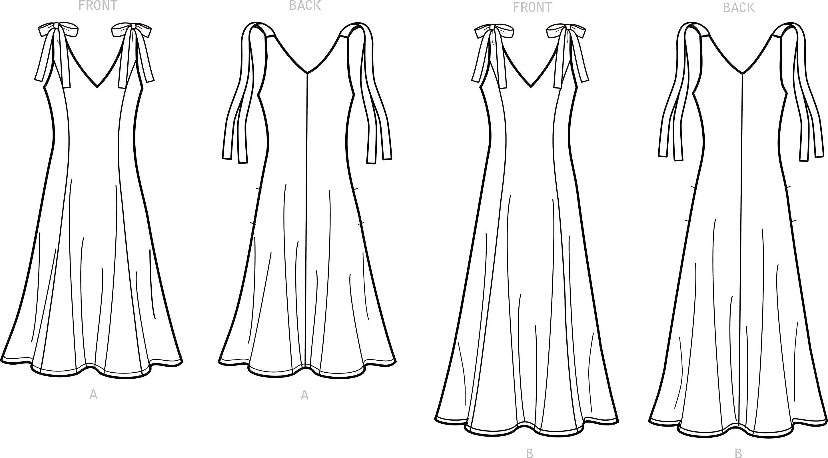 New Look Sewing Pattern N6669 Misses Dress designed for stretch knits 6669 Line Art From Patternsandplains.com
