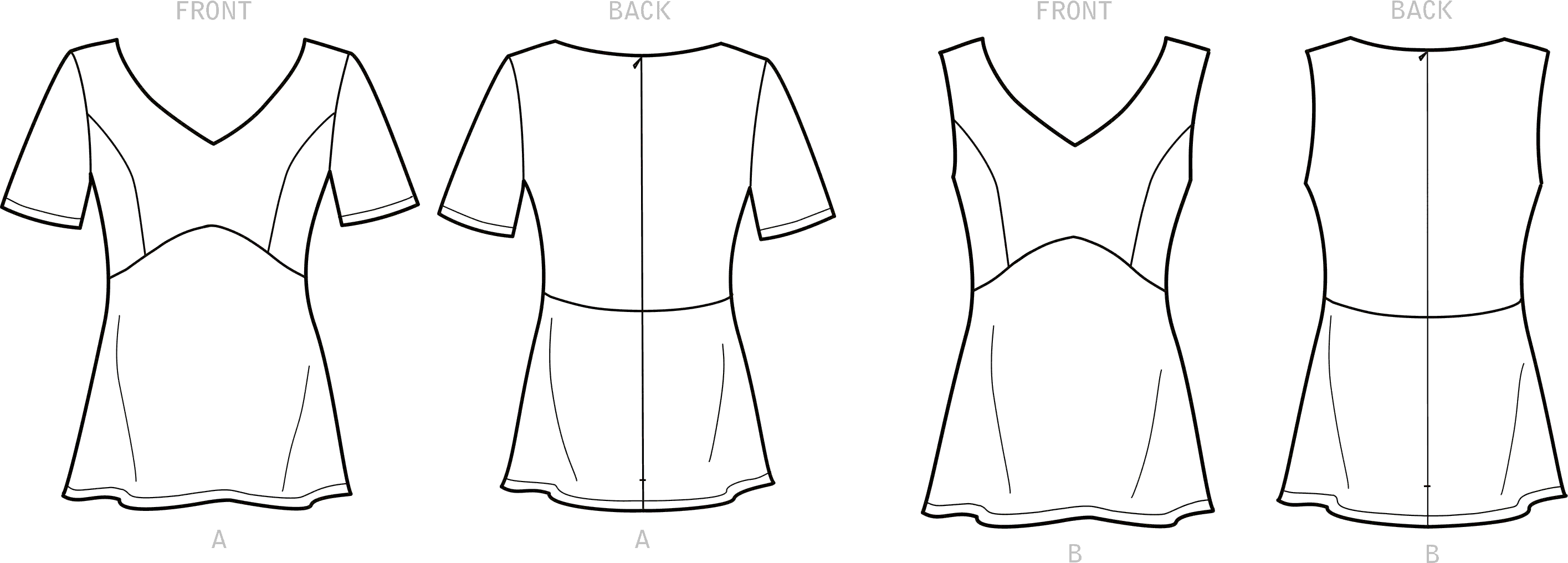 New Look Sewing Pattern N6673 Misses Tops 6673 Line Art From Patternsandplains.com