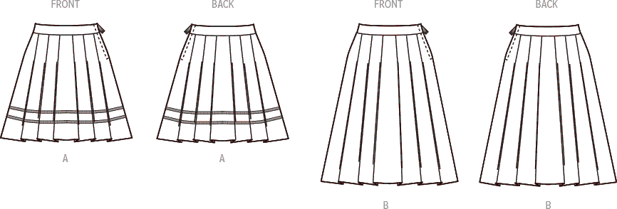 New Look Sewing Pattern N6755 Misses Skirt In Two Lengths 6755 Line Art From Patternsandplains.com