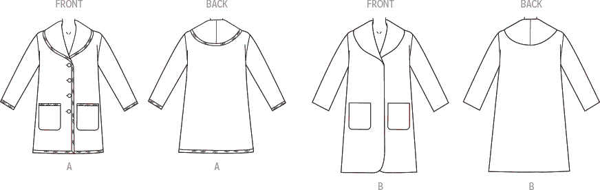 New Look Sewing Pattern N6767 Misses Coats 6767 Line Art From Patternsandplains.com