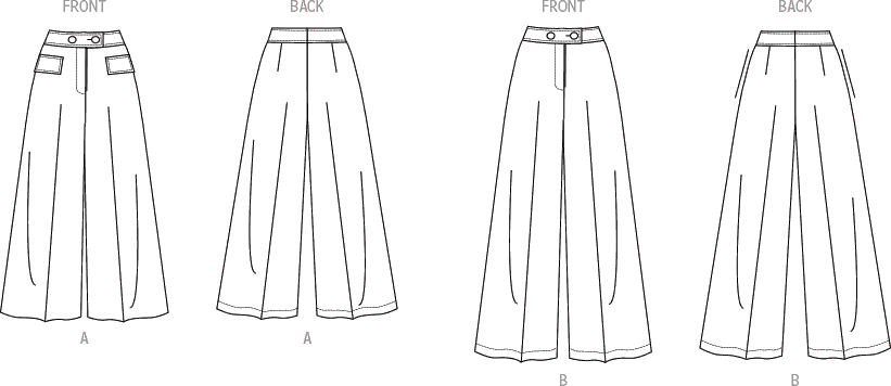 New Look Sewing Pattern N6769 Misses and Misses Petite Pants 6769 Line Art From Patternsandplains.com