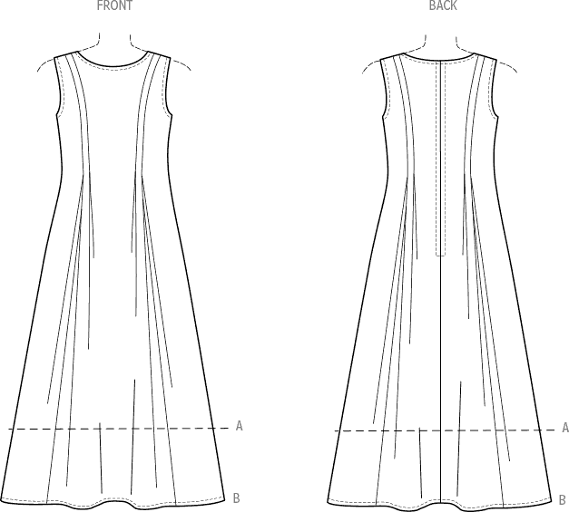 New Look Sewing Pattern N6778 Misses Dress in Two Lengths 6778 Line Art From Patternsandplains.com