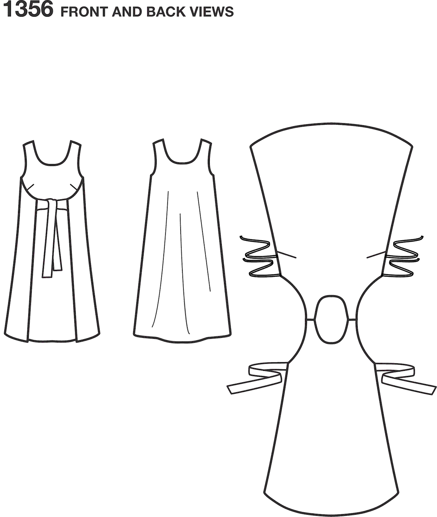 Simplicity Pattern 1356 Womens Jiffy Reversible Wrap Dress Line Art From Patternsandplains.com