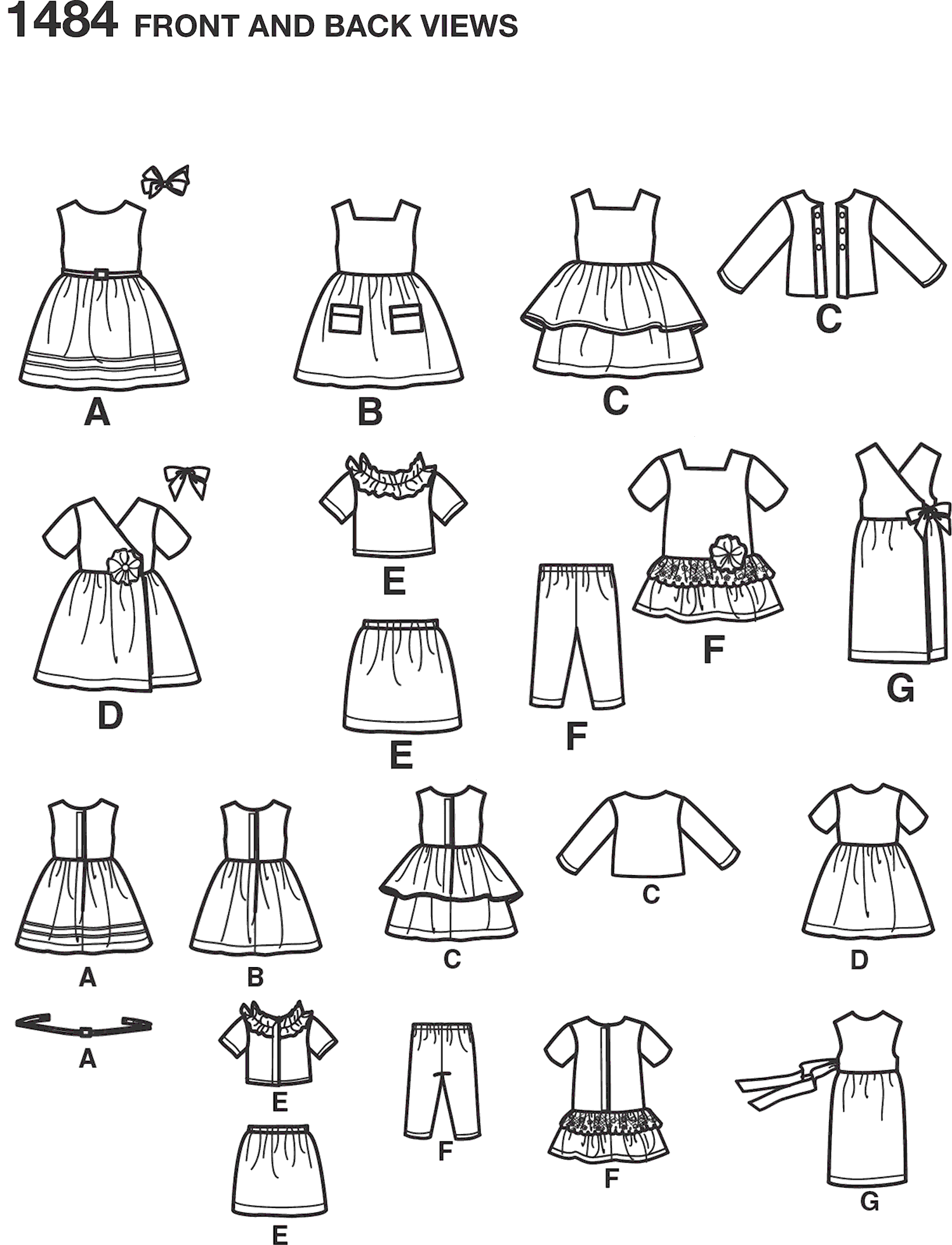 Simplicity Pattern 1484 18 Doll Clothes Line Art From Patternsandplains.com