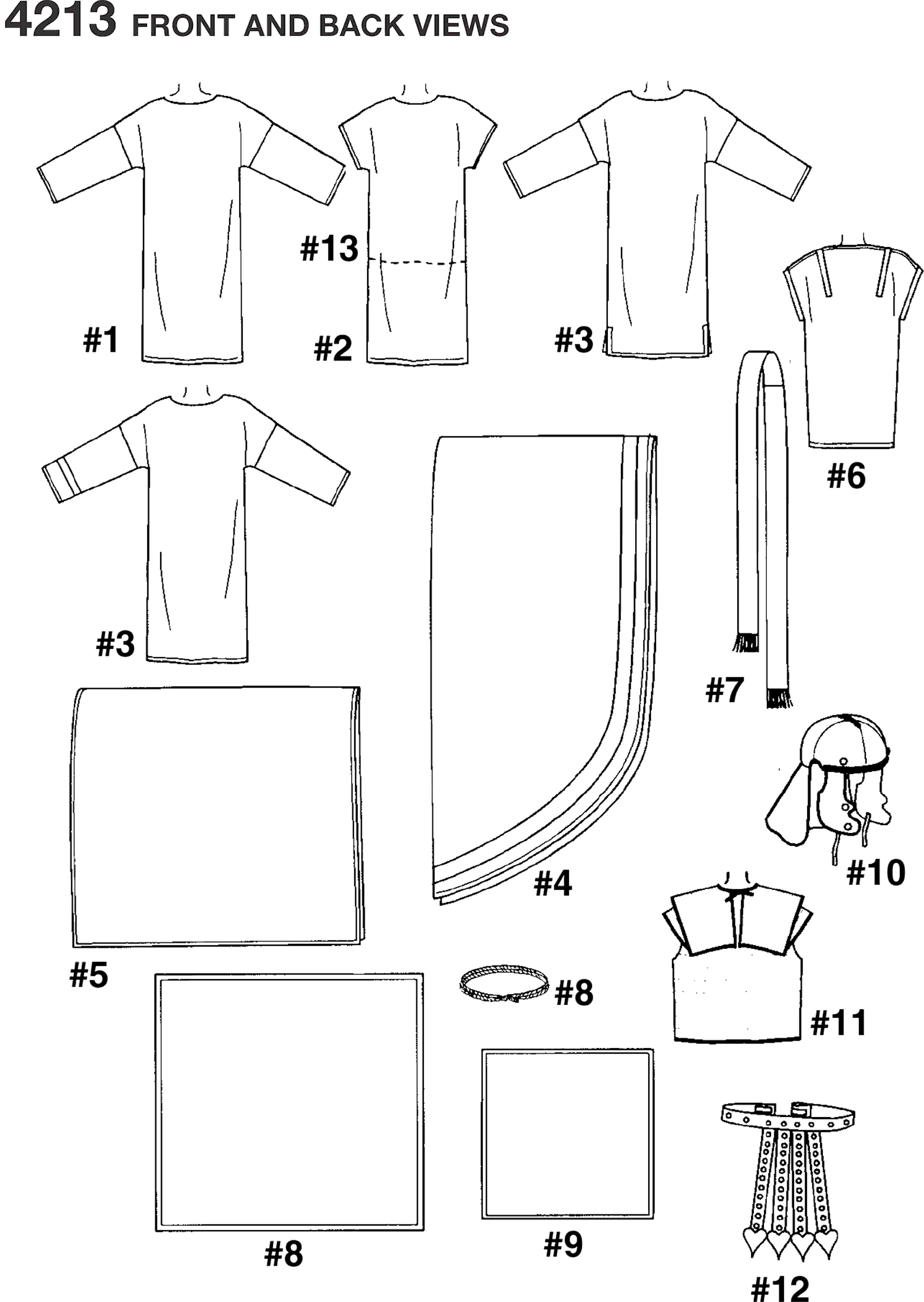 Simplicity Pattern 4213 Adult Costumes Line Art From Patternsandplains.com