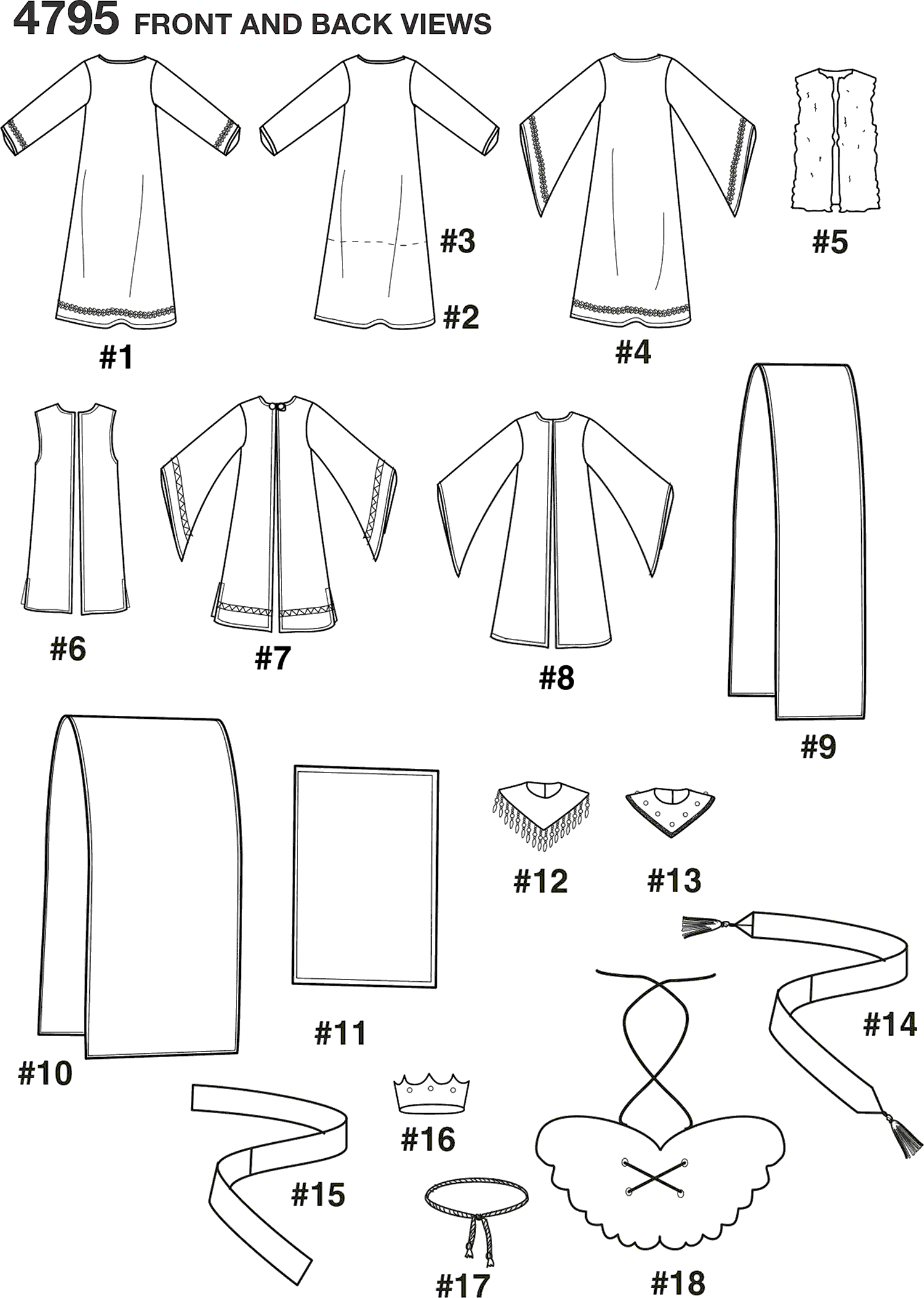 Simplicity Pattern 4795 Women's, Men & Teen Costumes - Patterns and Plains