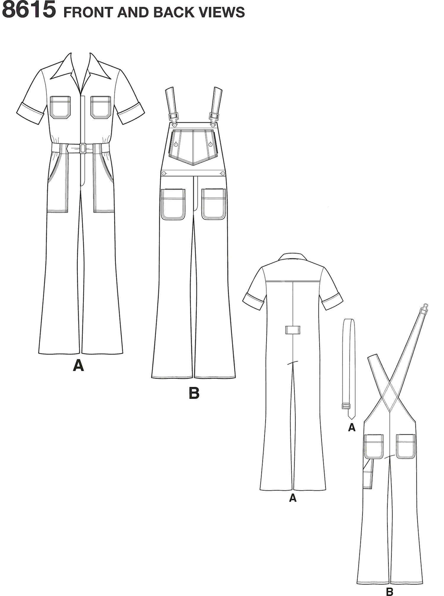 Simplicity Pattern 8615 Men's Vintage Jumpsuit and Overalls - Patterns ...