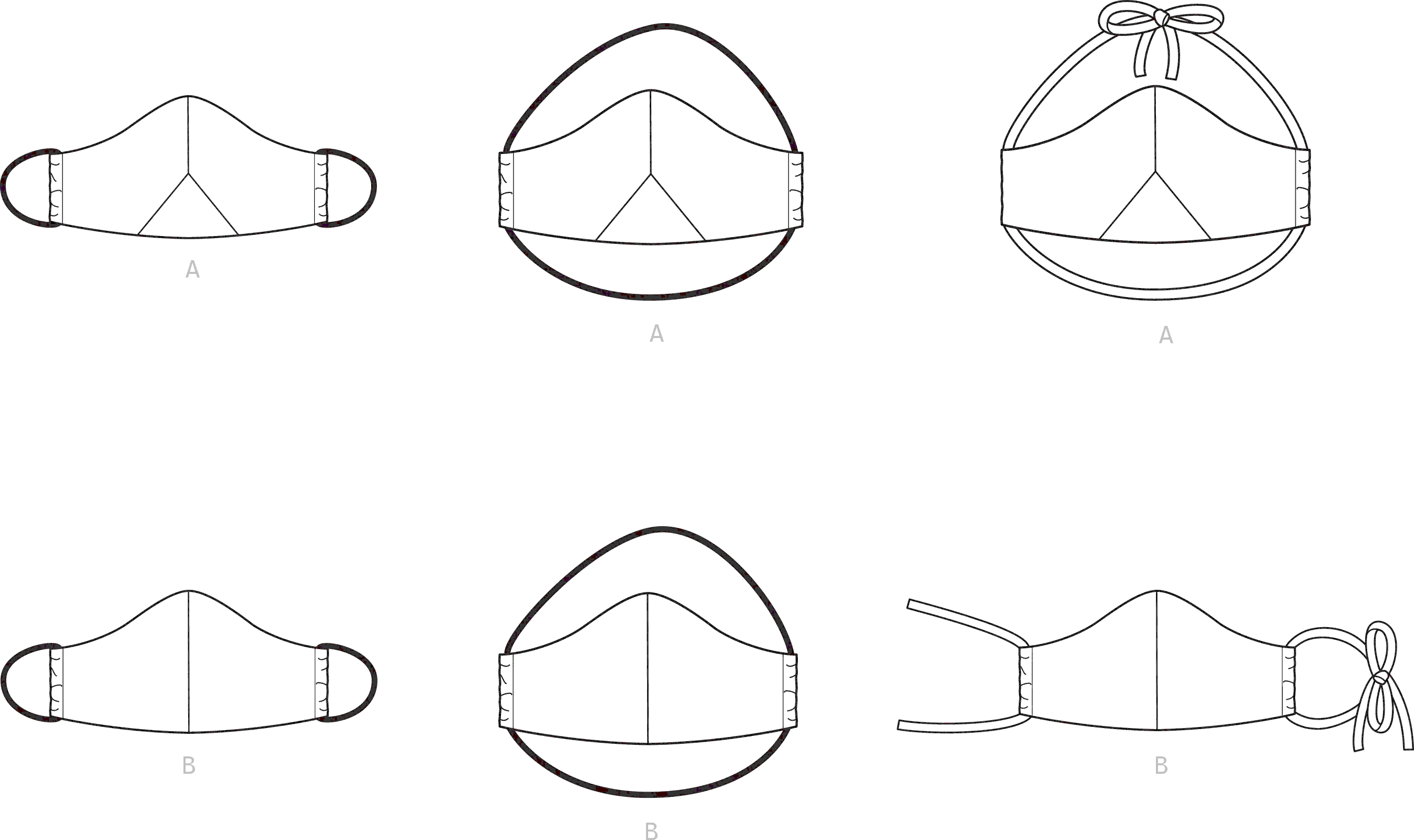 Simplicity Sewing Pattern S9188 Family Face Covers 9188 Line Art From Patternsandplains.com