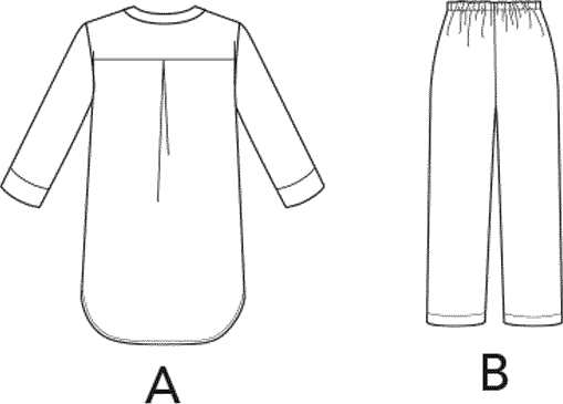 Simplicity Sewing Pattern S9218 Misses Mens and Childrens Tunic and Pants 9218 Line Art From Patternsandplains.com