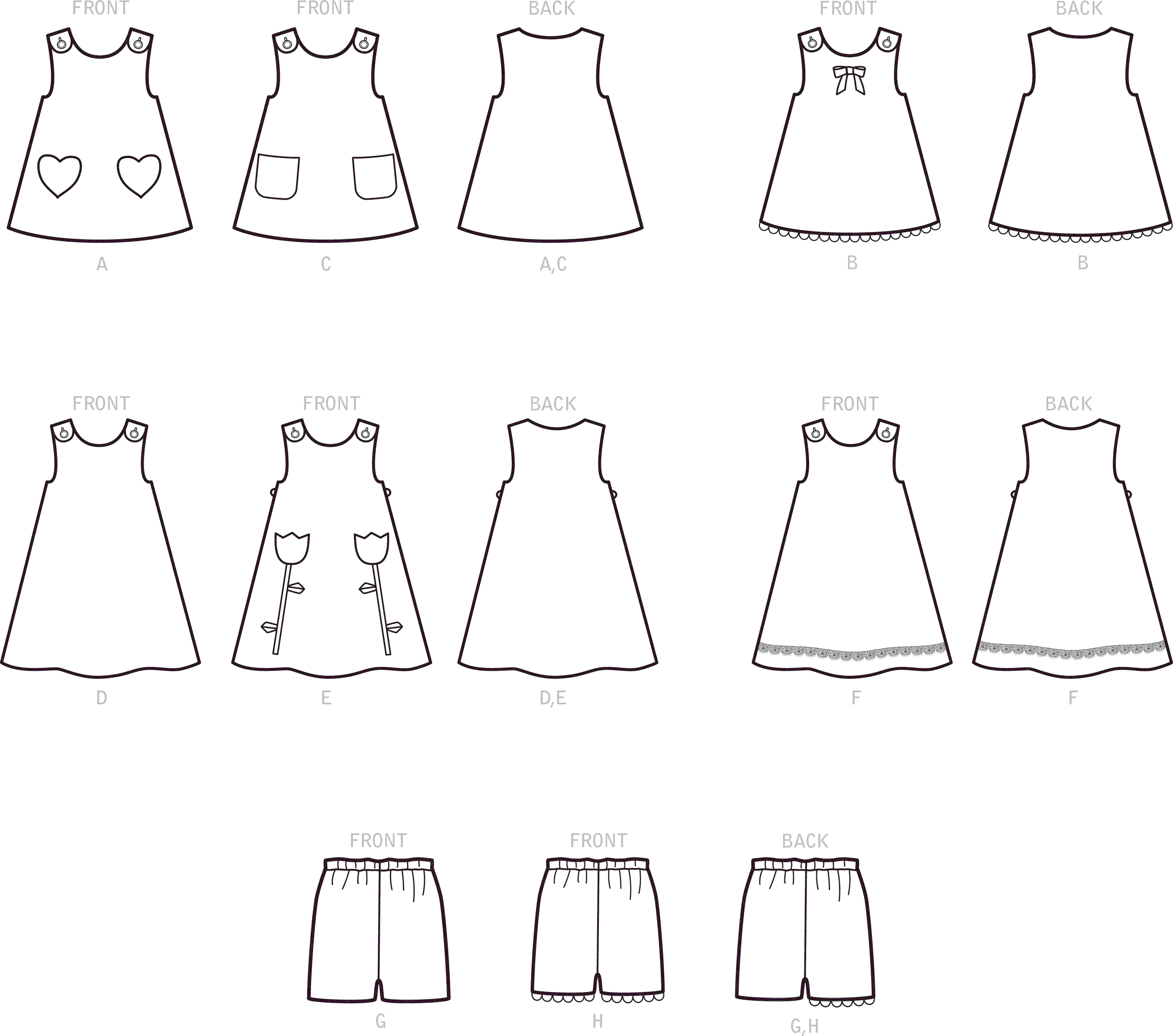 Simplicity Sewing Pattern S9318 Toddlers' Tent Tops, Dresses, and ...