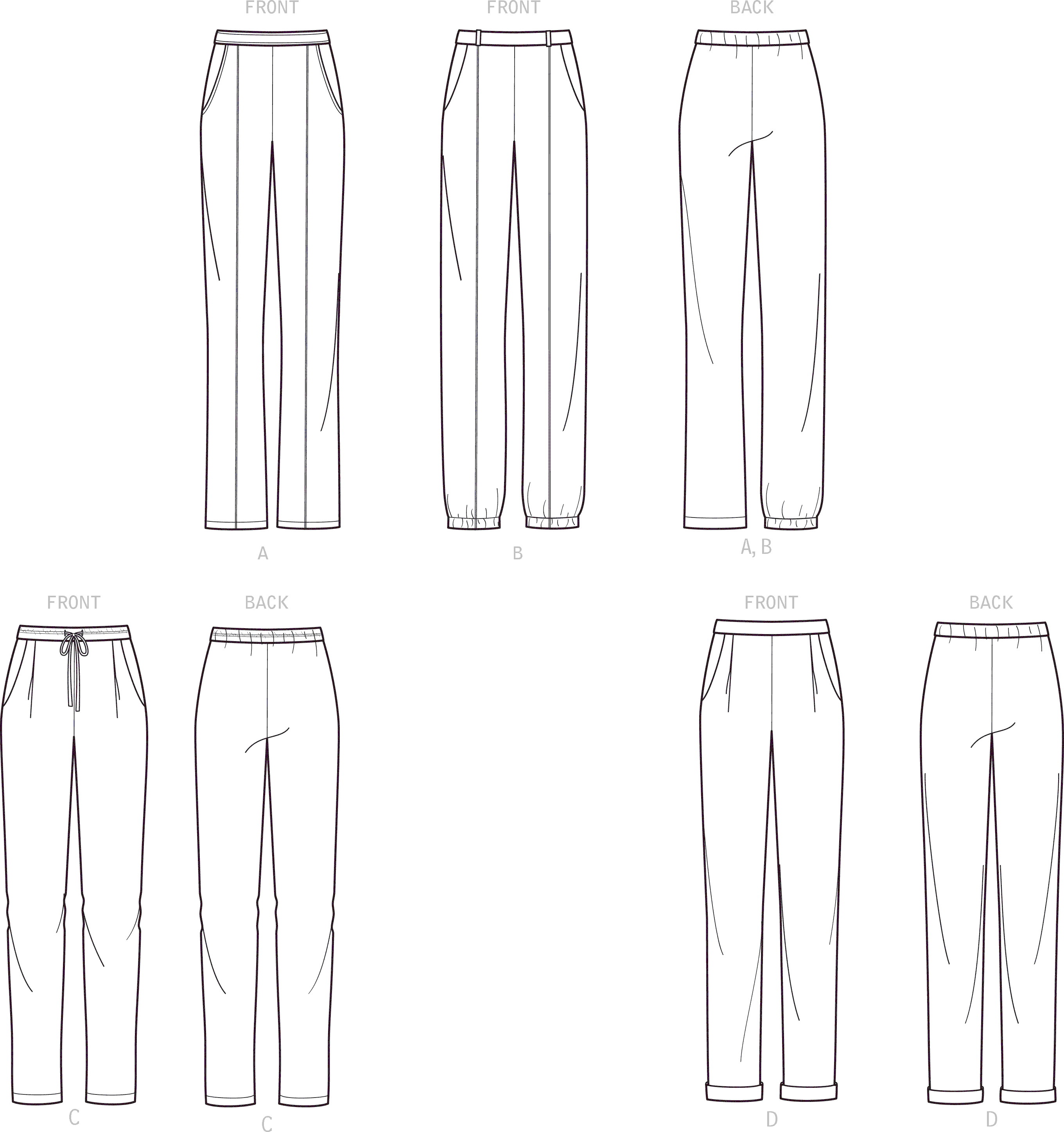 S9376  Simplicity Sewing Pattern Misses' Pull-on Trousers