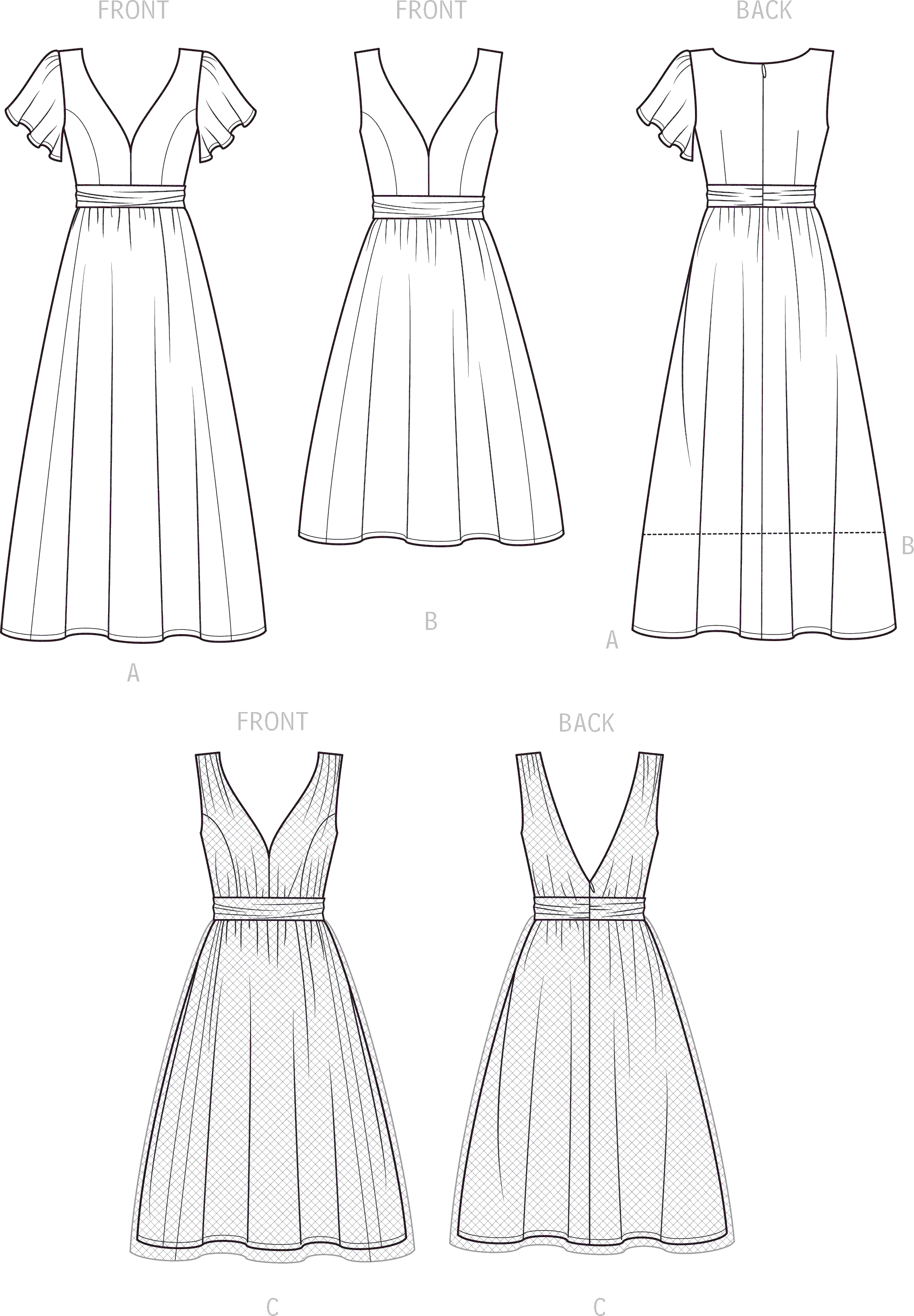 Simplicity Sewing Pattern S9475 Misses Dresses 9475 Line Art From Patternsandplains.com