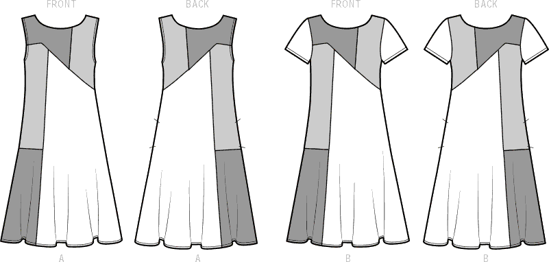 Simplicity Sewing Pattern S9615 Misses Dresses 9615 Line Art From Patternsandplains.com