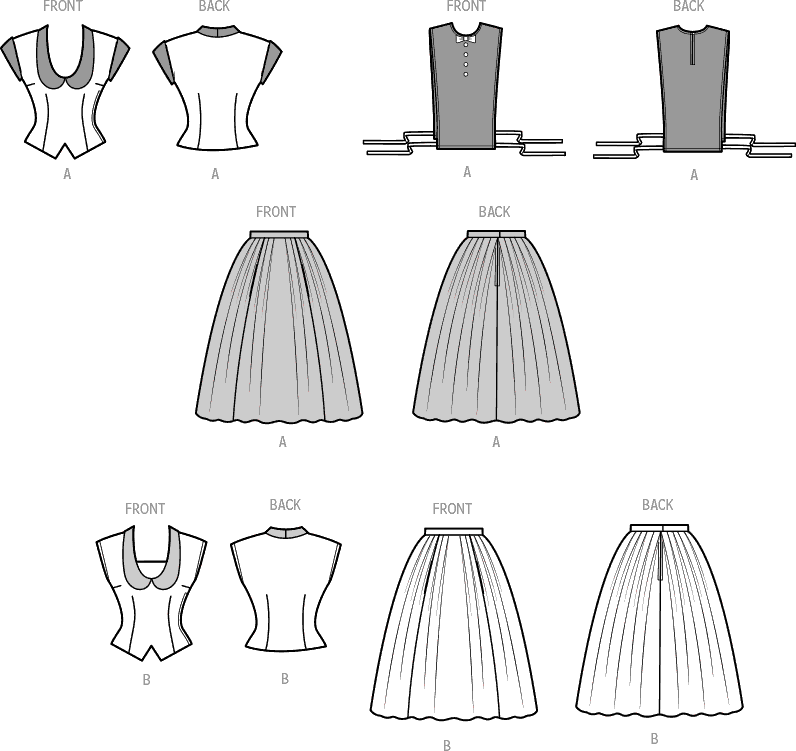 Simplicity Sewing Pattern S9676 Misses Vintage Two Piece Dresses 9676 Line Art From Patternsandplains.com
