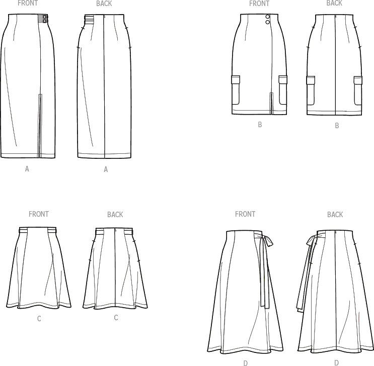 Simplicity Sewing Pattern S9683 Misses' Skirts 9683 - Patterns and Plains