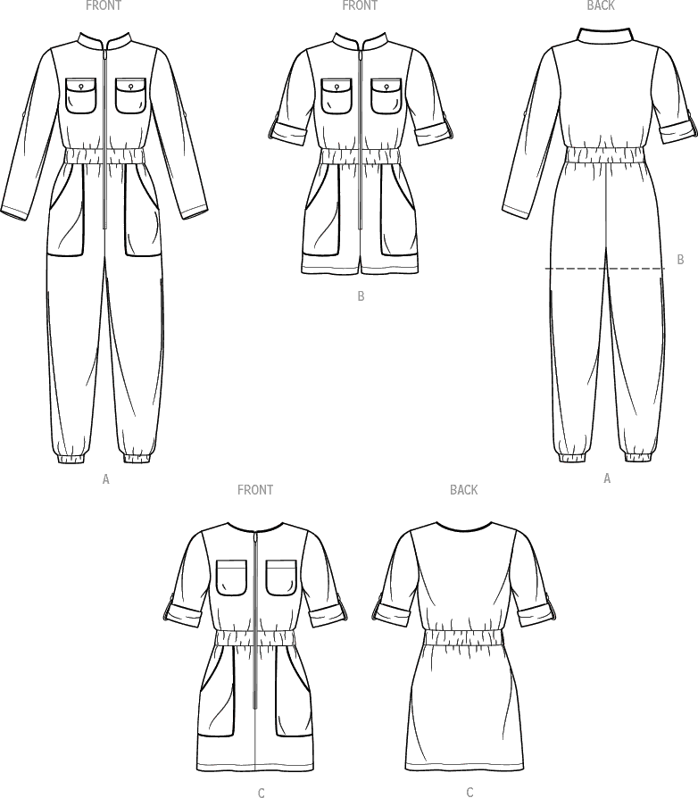 Simplicity Sewing Pattern S9722 Childrens and Girls Jumpsuit Romper and Dress 9722 Line Art From Patternsandplains.com
