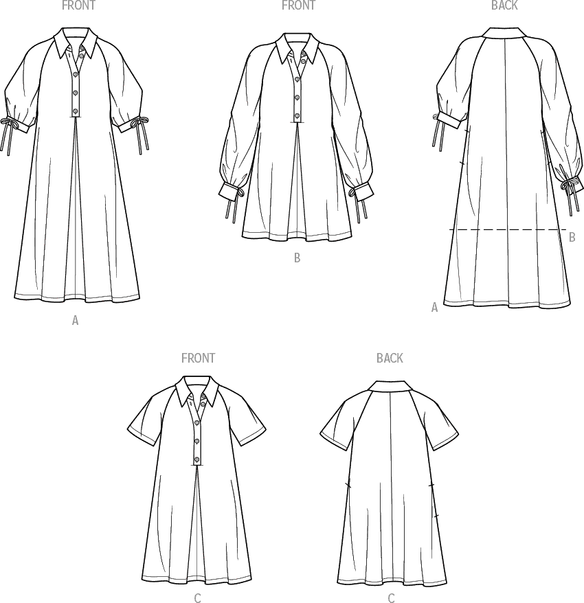 Simplicity Sewing Pattern S9744 Misses Dresses 9744 Line Art From Patternsandplains.com