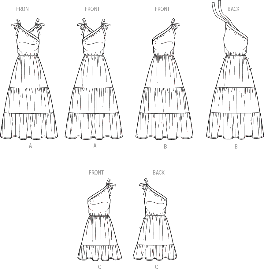 Simplicity Sewing Pattern S9746 Misses Dresses 9746 Line Art From Patternsandplains.com