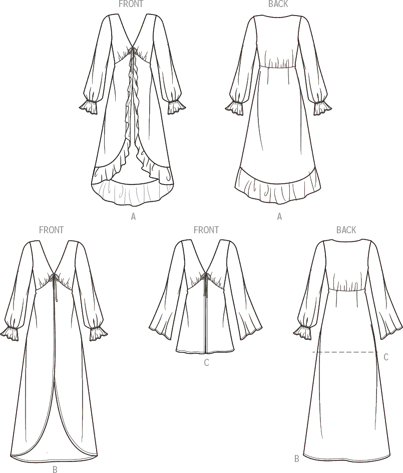 Simplicity Sewing Pattern S9747 Misses Dusters 9747 Line Art From Patternsandplains.com