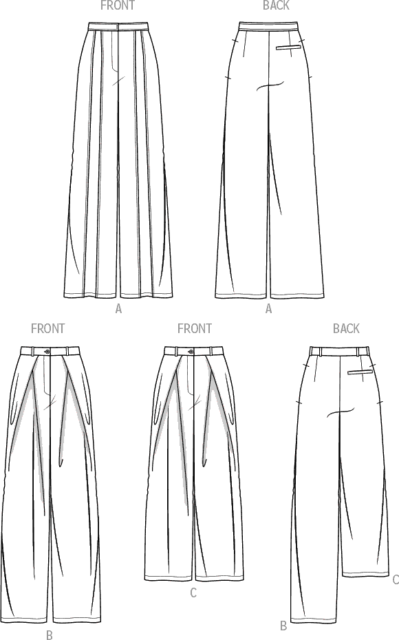 Simplicity Sewing Pattern S9753 Misses Pants 9753 Line Art From Patternsandplains.com