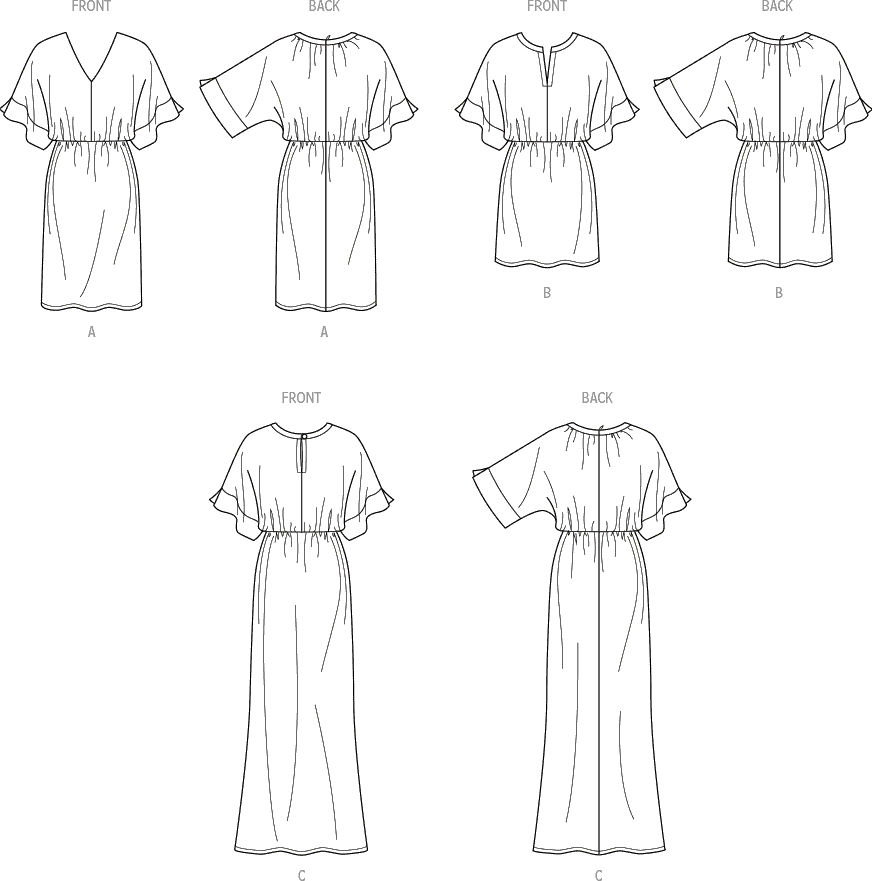 Simplicity Sewing Pattern S9781 Misses Dresses 9781 Line Art From Patternsandplains.com