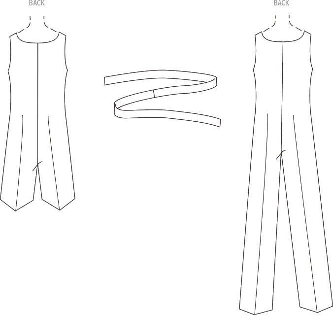 Simplicity Sewing Pattern S9792 Misses Jumpsuit in Two Lengths 9792 Line Art From Patternsandplains.com