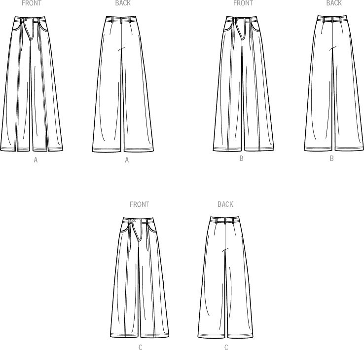 Simplicity Sewing Pattern S9823 Misses Pants 9823 Line Art From Patternsandplains.com