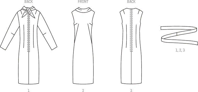 Simplicity Sewing Pattern S9846 Misses Dress 9846 Line Art From Patternsandplains.com
