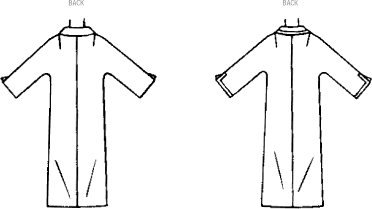 Simplicity Sewing Pattern S9883 Misses Reversible Coat 9883 Line Art From Patternsandplains.com