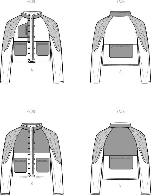 Simplicity Sewing Pattern S9896 Unisex Jacket In Two Lengths 9896 Line Art From Patternsandplains.com