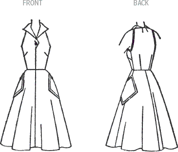 Simplicity Sewing Pattern S9913 Misses Dress 9913 Line Art From Patternsandplains.com