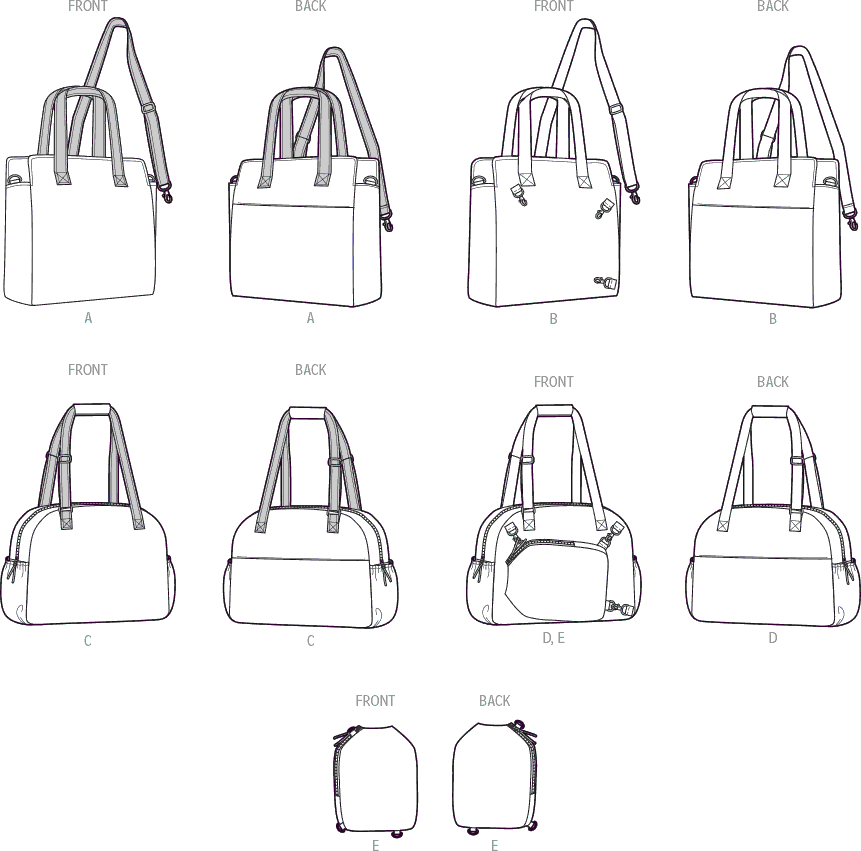 Simplicity Sewing Pattern S9935 Totes and Pickleball Paddle Cover 9935 Line Art From Patternsandplains.com