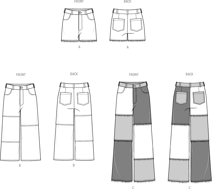 Simplicity Sewing Pattern S9957 Misses and Womens Shorts and Pants 9957 Line Art From Patternsandplains.com