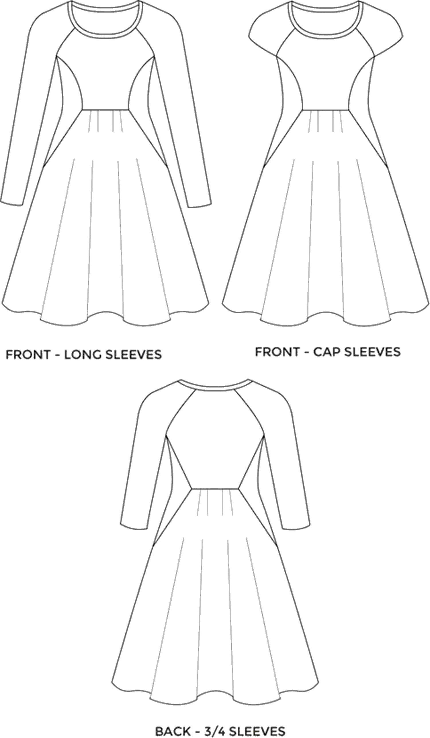 Tilly and the Buttons Pattern 1015 Zadie Line Art From Patternsandplains.com
