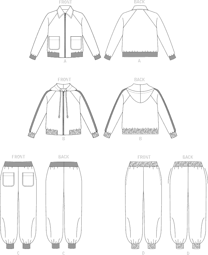 Vogue Pattern V1832 Misses and Misses Petite Jacket and Pants 1832 Line Art From Patternsandplains.com