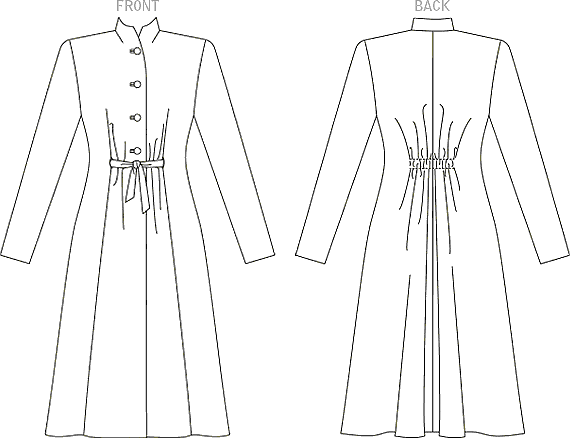 Vogue Pattern V1903 Misses Coat 1903 Line Art From Patternsandplains.com