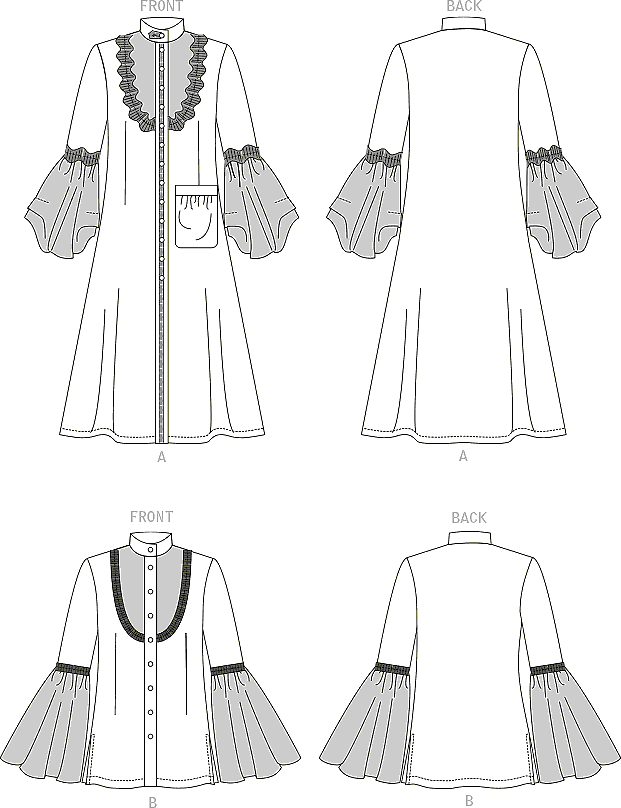 Vogue Pattern V1904 Misses Dress and Tunic by Sandra Betzina 1904 Line Art From Patternsandplains.com