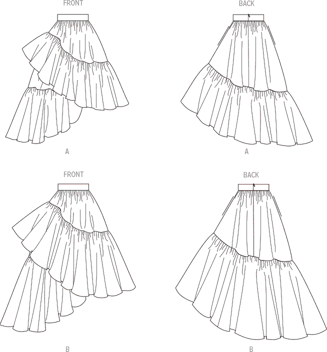 Vogue Pattern V1957 Misses Skirts 1957 Line Art From Patternsandplains.com