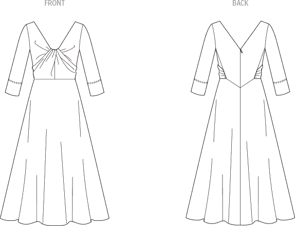 Vogue Pattern V1967 Misses Dress by Rachel Comey 1967 Line Art From Patternsandplains.com